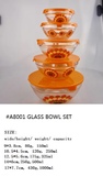 Clear Customise Decal Colourful Glass Bowls Set with Cover